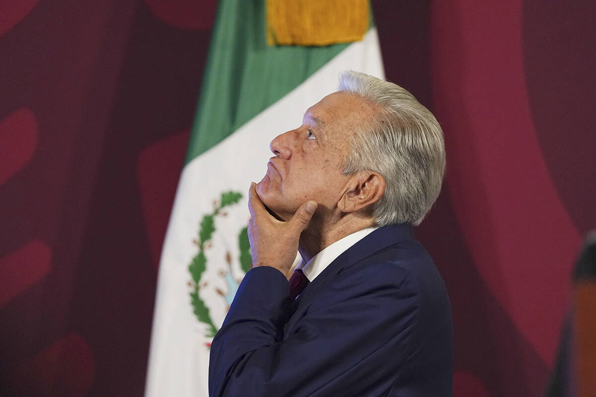El presidente de México, Andrés Manuel López Obrador, habla durante su conferencia de prensa ...