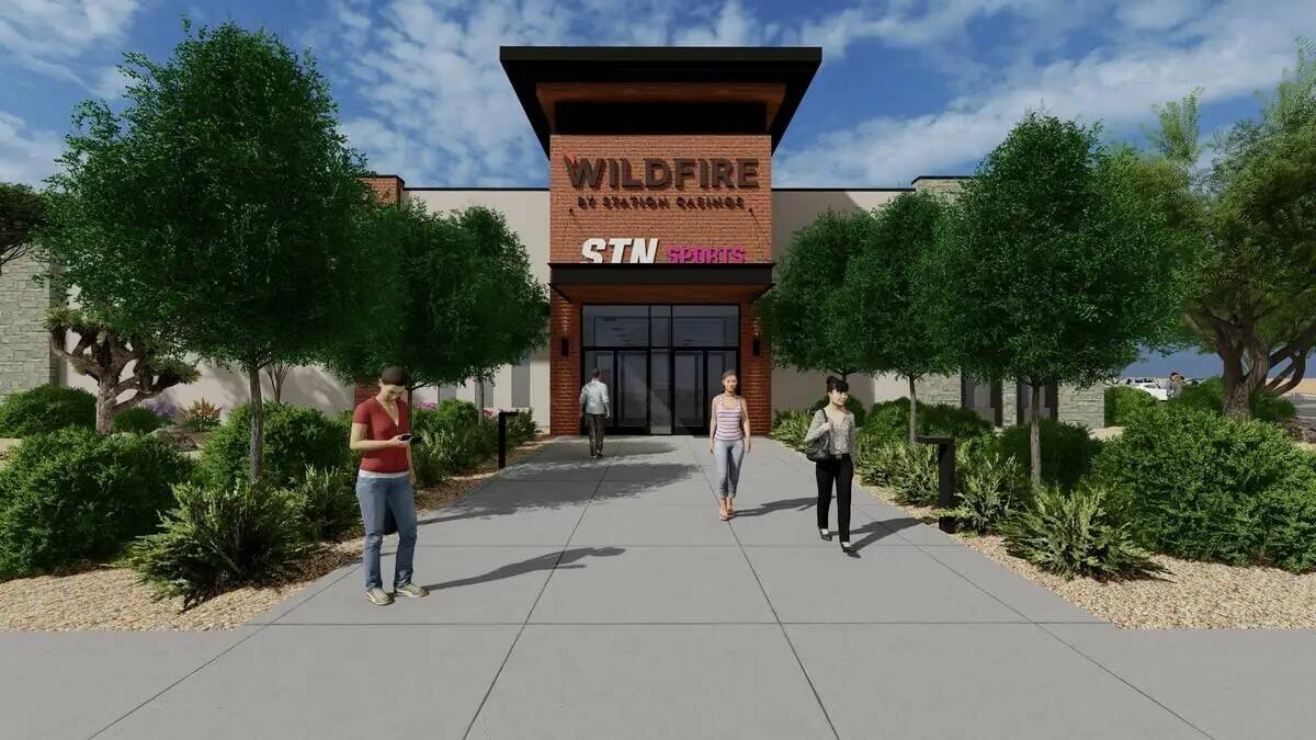 Una representación digital exterior del nuevo Wildfire Casino cuenta con una cómoda entrada y ...