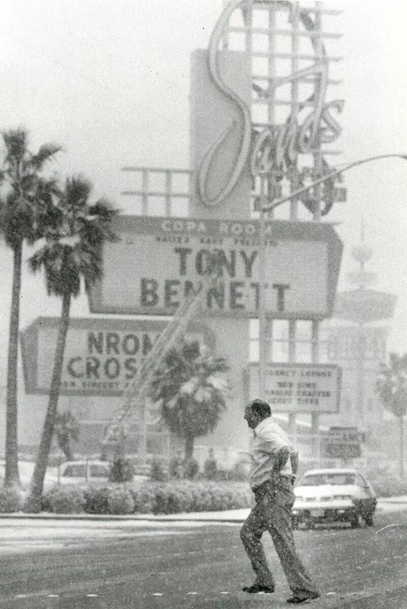 Nieve en Sands del Strip de Las Vegas en 1979. (Leonard Ignelzi/Las Vegas Review-Journal)