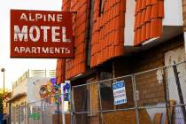 Alpine Motel Apartments el lunes 29 de noviembre de 2021, en Las Vegas. (Benjamin Hager/Las Veg ...