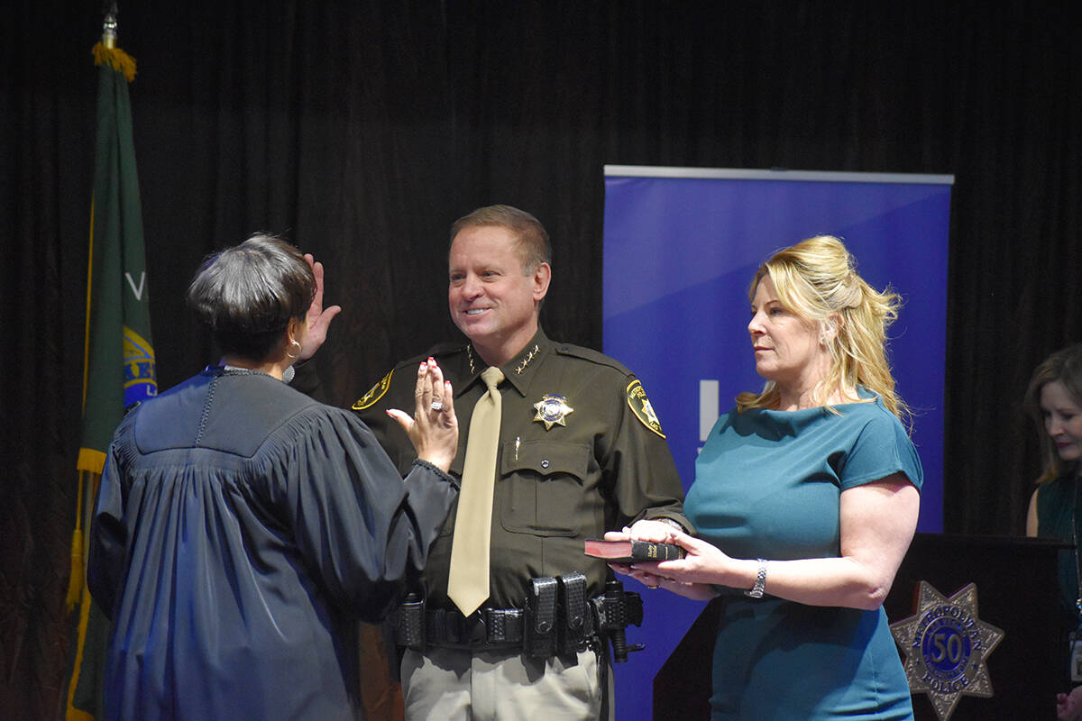 Kevin McMahill prestó juramento como el octavo alguacil de LVMPD. El lunes 2 de enero de 2023 ...