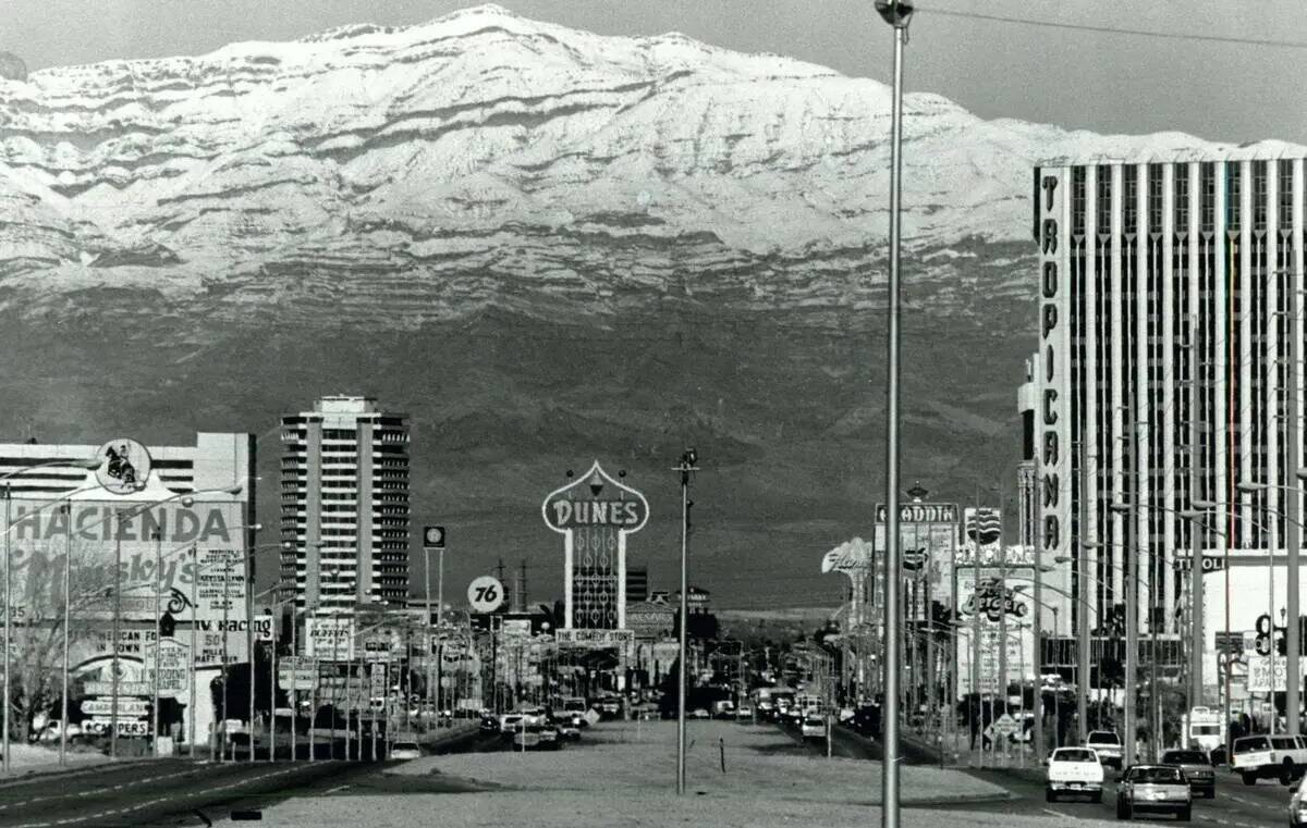 El Strip de Las Vegas en la década de 1980. (Archivo Las Vegas Review-Journal)