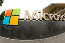 ARCHIVO - Esta foto de archivo del 3 de julio de 2014 muestra el logotipo de Microsoft Corp. fu ...