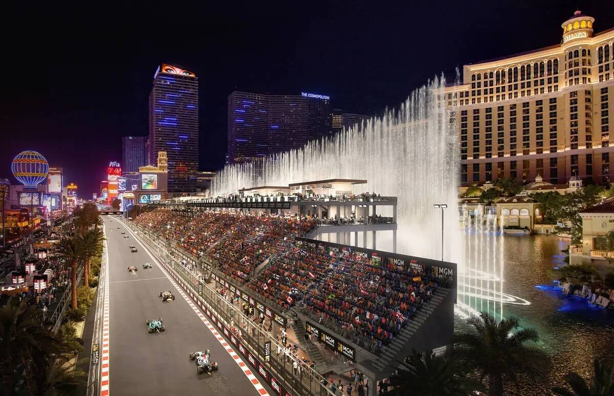 Representación de las tribunas que MGM Resorts International tiene previsto construir para la ...