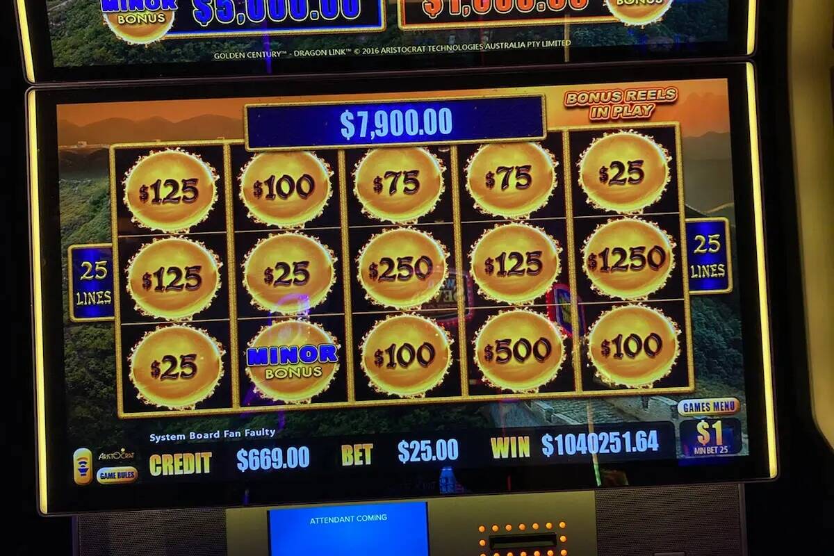 Un cliente de Caesars Palace ganó 1,040,252 dólares en una máquina Dragon Link el lunes 30 d ...