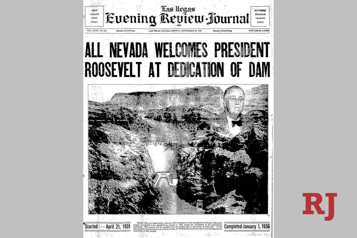 Portada del Las Vegas Evening Review-Journal del 30 de septiembre de 1935.