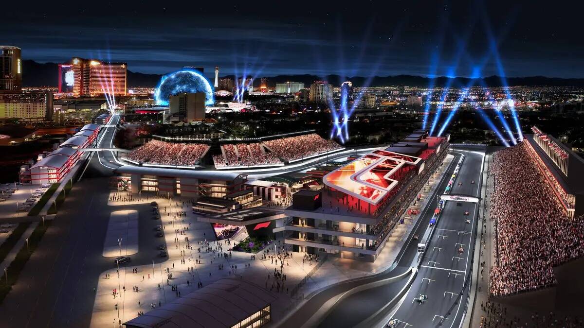 Una representación digital muestra el aspecto que tendrá la zona de paddock del Las Vegas Gra ...