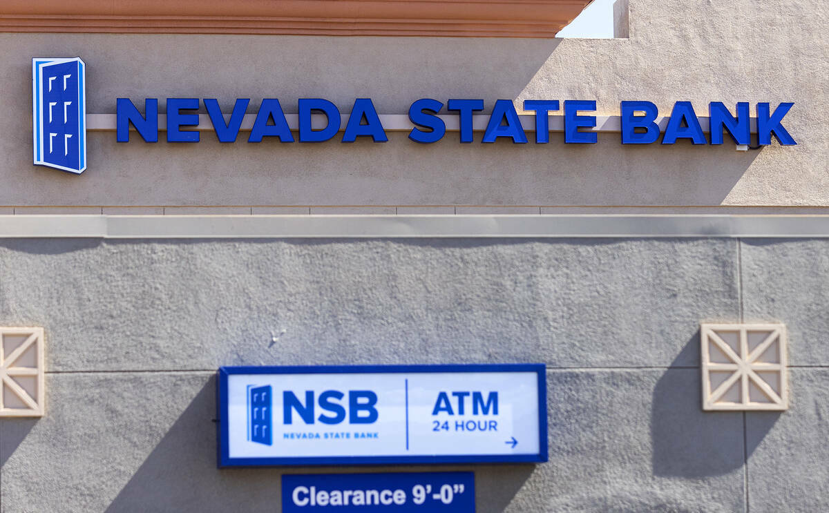 Letrero del Nevada State Bank, el lunes 13 de marzo de 2023, en Las Vegas. (Bizuayehu Tesfaye L ...