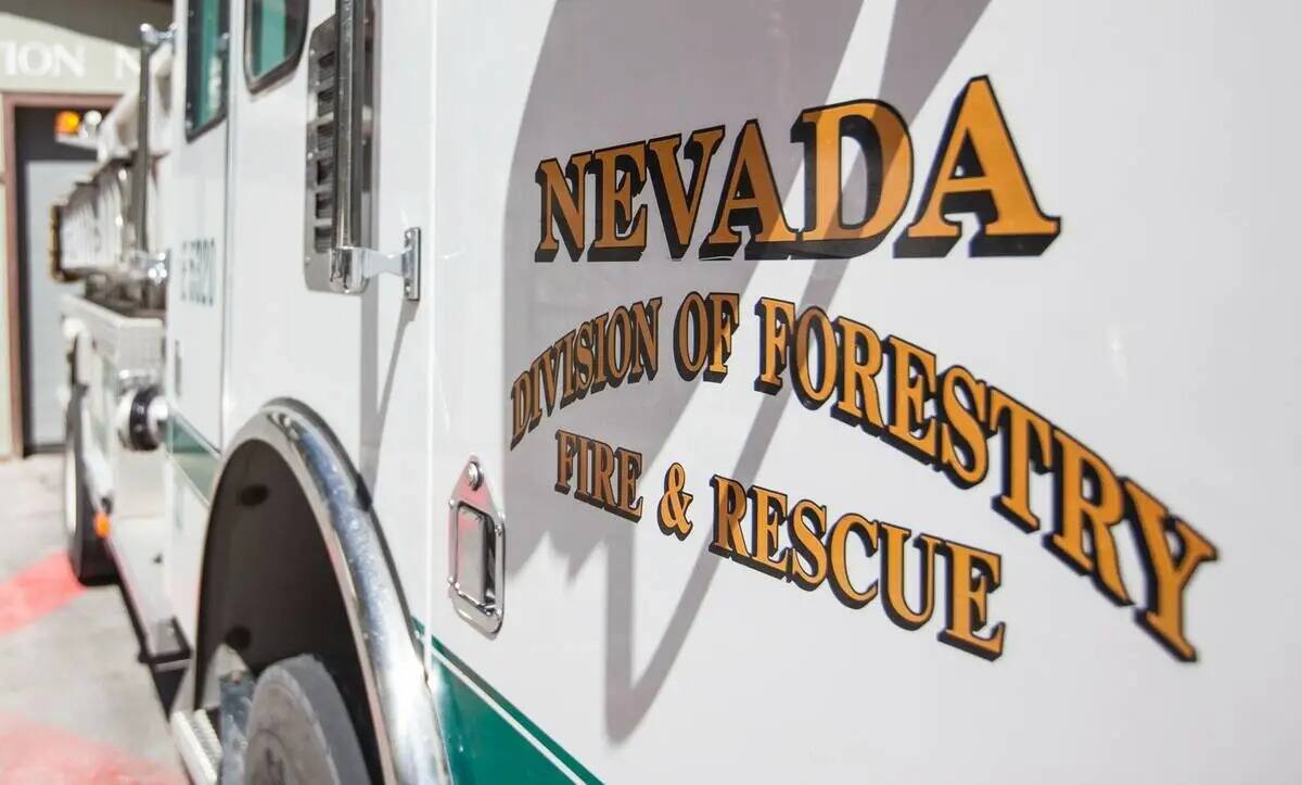 Camión de bomberos de la División Forestal de Nevada. (Chase Stevens/Las Vegas Review-Journal)