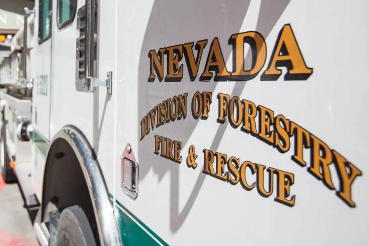 Camión de bomberos de la División Forestal de Nevada. (Chase Stevens/Las Vegas Review-Journal)