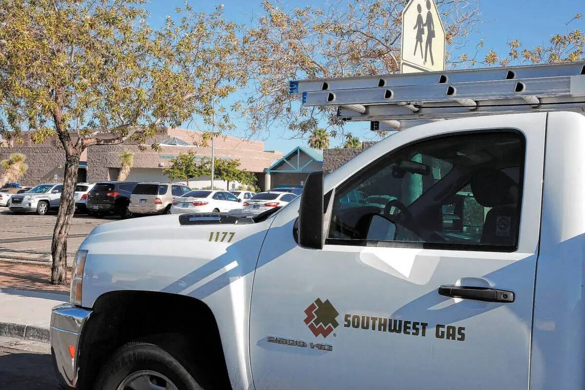 Un camión de Southwest Gas en North Las Vegas. (Bizuayehu Tesfaye/Las Vegas Review-Journal)