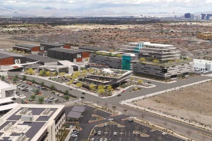 Representación aérea del proyecto Las Vegas Media Campus, ubicado en el Parque Tecnológico y ...
