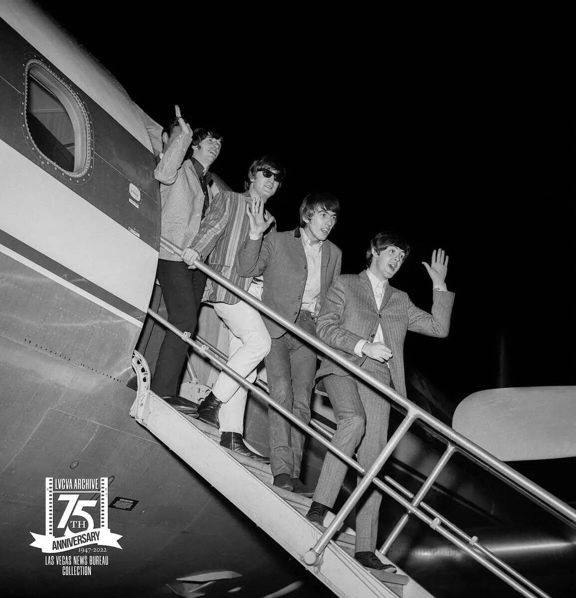 Ringo Starr, John Lennon, George Harrison y Paul McCartney llegaron al aeropuerto McCarran el 2 ...