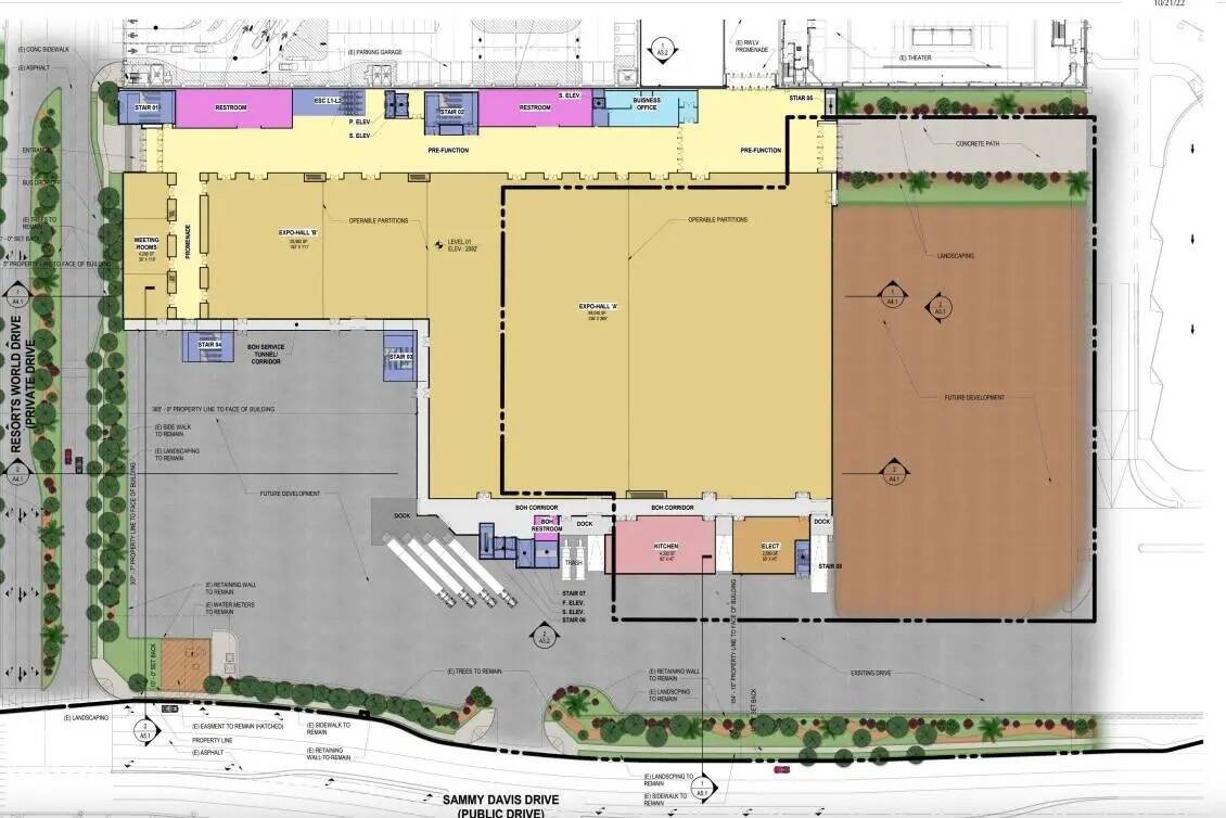 Plano del piso 1 del centro de convenciones de Resorts World. (Marnell Arquitectura)