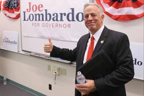 El alguacil del Condado Clark, Joe Lombardo, anuncia su candidatura a gobernador durante un eve ...
