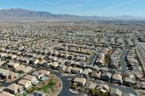 Vista aérea de la urbanización Providence, cerca de Knickerbocker Park, en Las Vegas, el mart ...