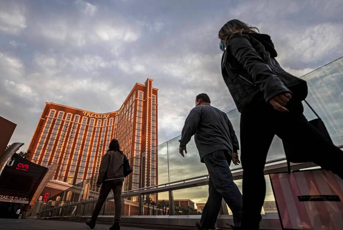 El Strip de Las Vegas, en enero de 2021. (Benjamin Hager/Las Vegas Review-Journal)