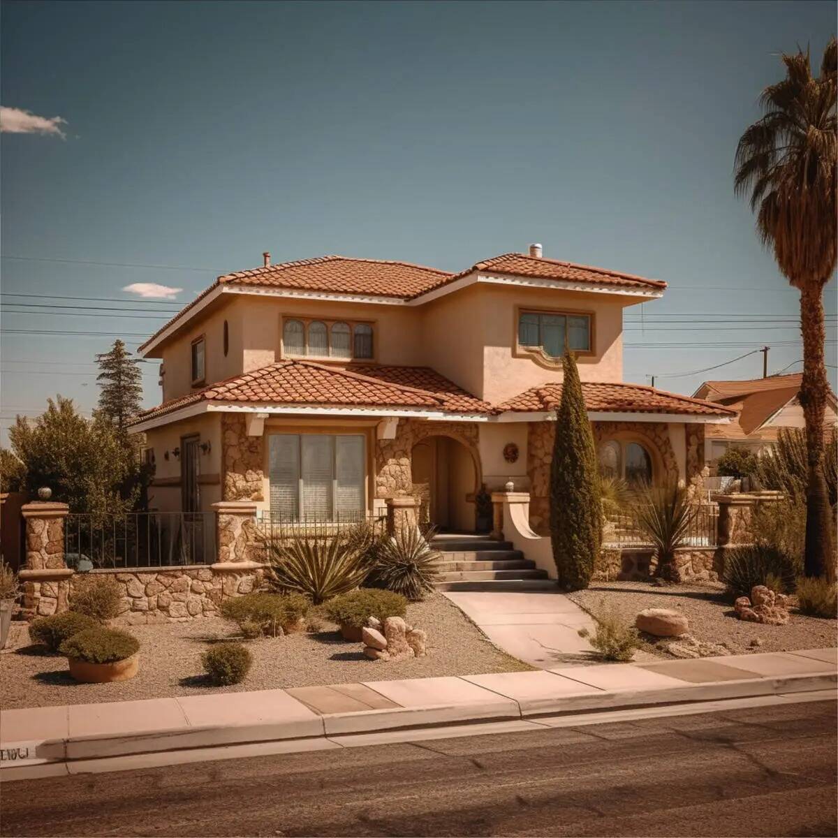 Este es el aspecto que una IA cree que tiene una casa típica en Nevada: (Midjourney)