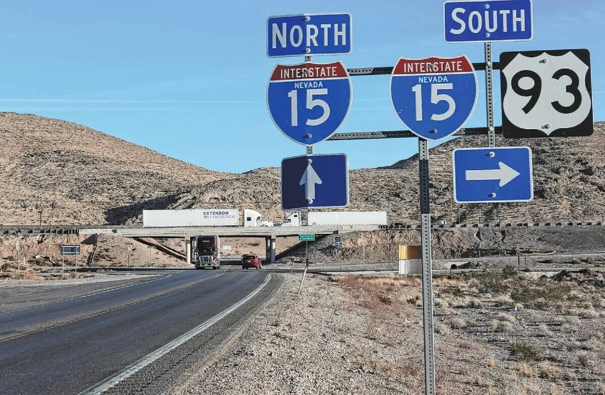 La intersección de la Interestatal 15 y la U.S. Route 93 de, vista en Apex Industrial Park en ...