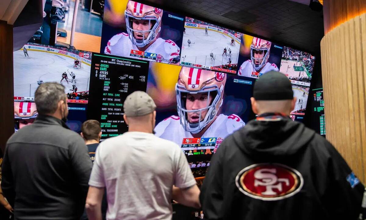 Aficionados de los San Francisco 49ers ven el partido de fútbol americano de la NFC Championsh ...