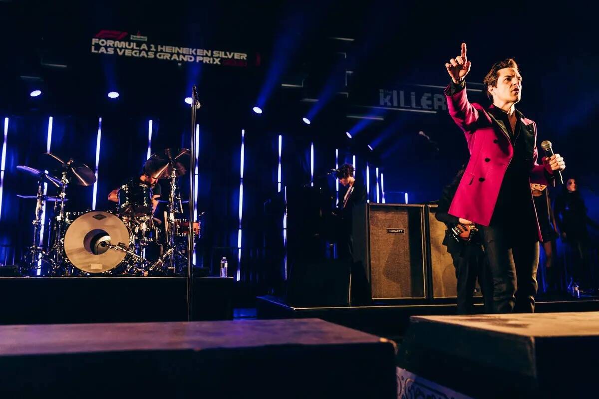 Brandon Flowers de The Killers se presenta en la fiesta del Grand Prix/Fórmula Uno de Las Vega ...