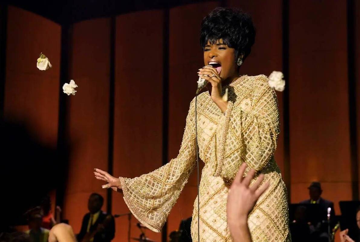 Jennifer Hudson como Aretha Franklin en una escena de "Respect". (Quantrell D. Colbert/MGM vía AP)