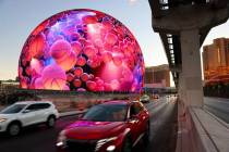 Sphere se muestra en Sands Avenue, cerca del Strip, en Las Vegas, el lunes 14 de agosto de 2023 ...