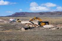 Continúa la construcción en la mina de litio Thacker Pass el 24 de abril de 2023, cerca de Or ...