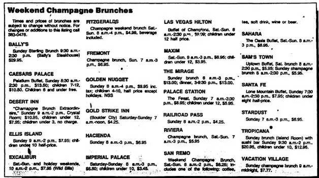 Precios especiales de los bufets del valle de Las Vegas del 31 de octubre de 2003. (Las Vegas R ...