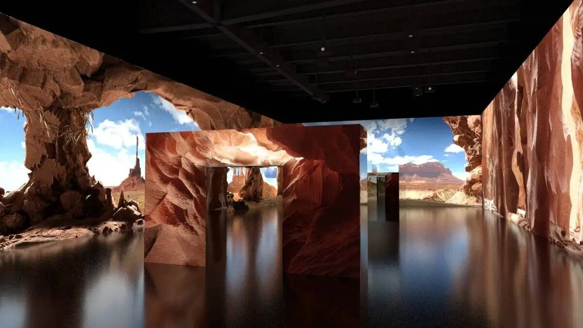 Un paisaje desértico en Arte Museum. La atracción de proyección digital se inaugurará en el ...