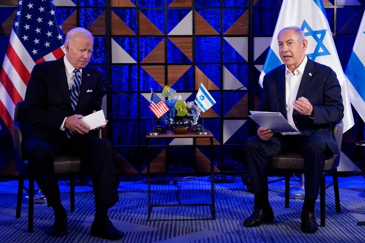 El presidente Joe Biden se reúne con el primer ministro israelí Benjamin Netanyahu, el miérc ...