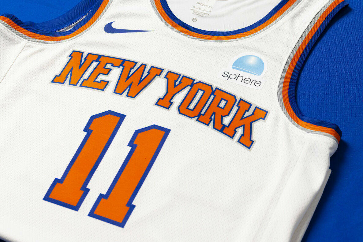 El logotipo de Sphere Vegas aparecerá en las camisetas de los New York Knicks en la temporada ...