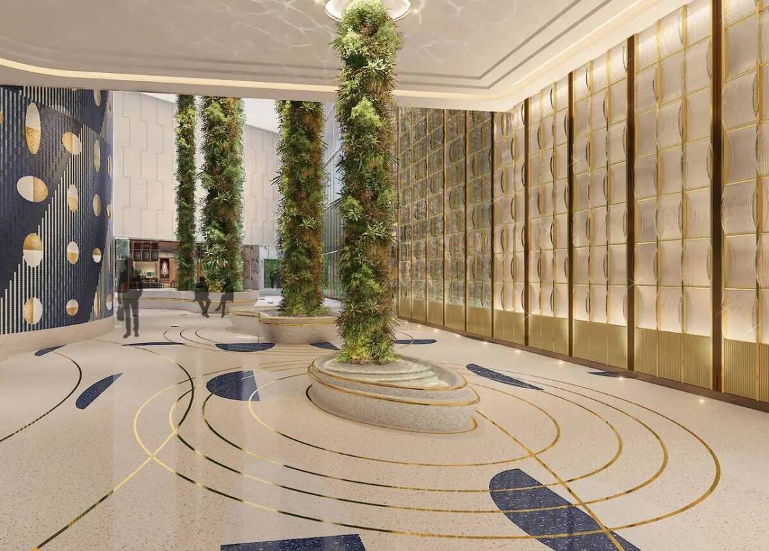 Representación artística del espacio comercial del Fontainebleau Las Vegas, un hotel-casino d ...