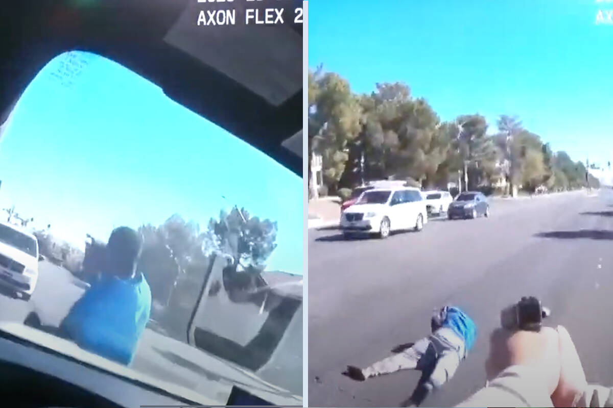 Policía de Las Vegas muestra videos sobre hombre que fue detenido tras ser arrollado por patru ...