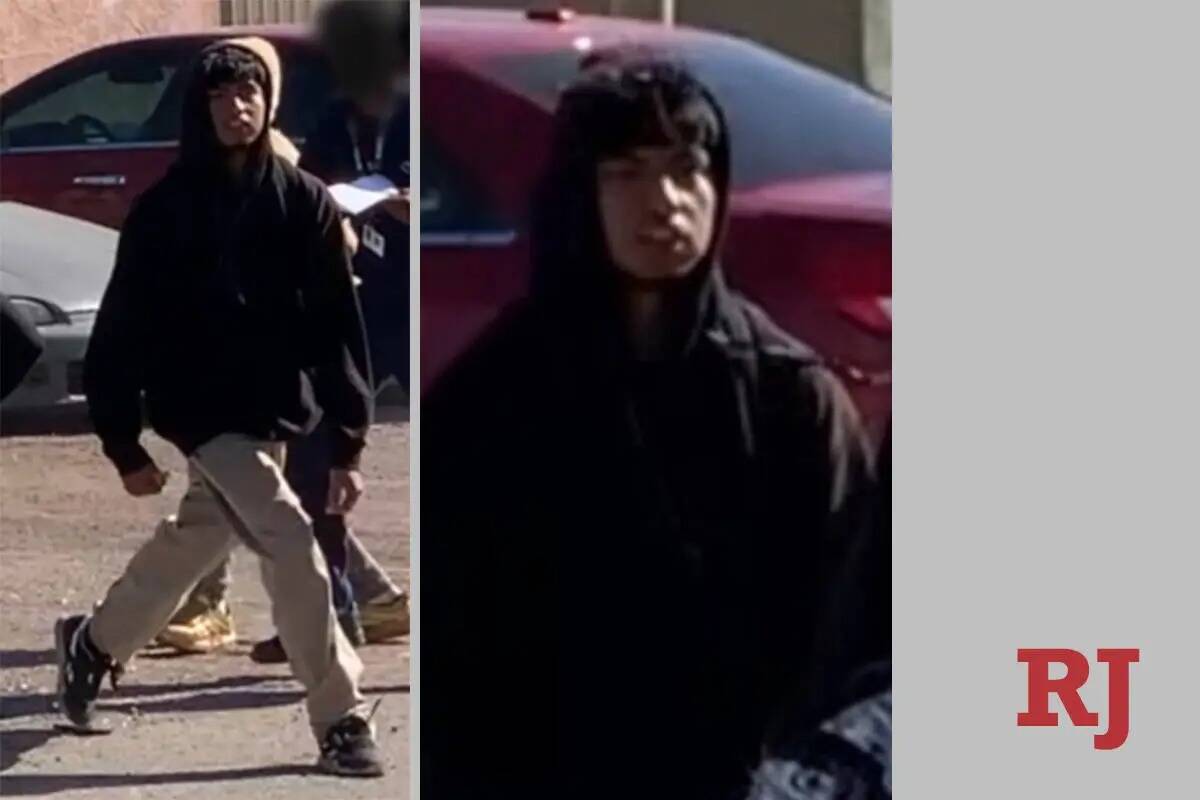 Dos fotos publicadas el martes 21 de noviembre de 2023 muestran al sospechoso buscado durante l ...