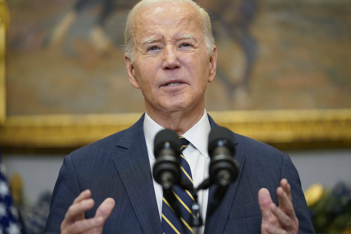 El presidente Joe Biden pronuncia un discurso sobre la financiación para Ucrania desde la Sala ...