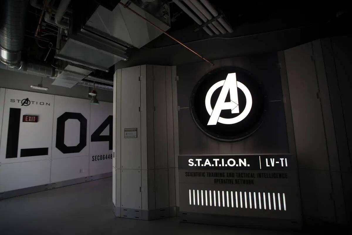 La entrada a la Marvel's Avengers Station dentro del hotel-casino Treasure Island se ve el vier ...