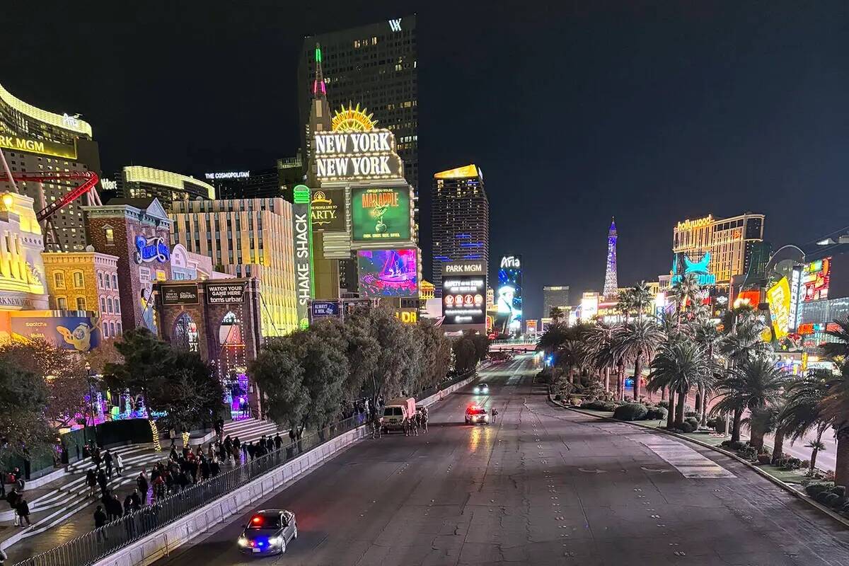 Comienzan los cierres de carreteras en el Strip de Las Vegas con motivo de la celebración de l ...