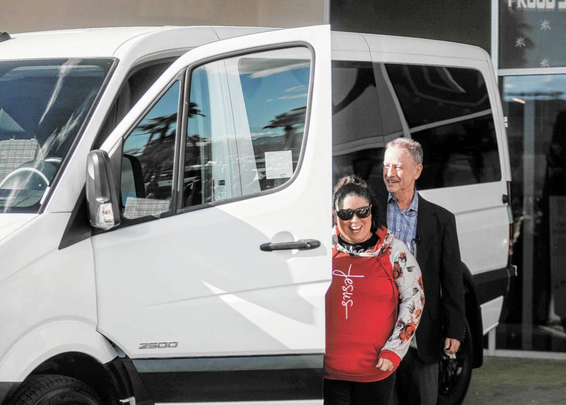 Karen Lopez, whose husband Jerry Lopez was killed in a carjacking spree, checks out her new car ...