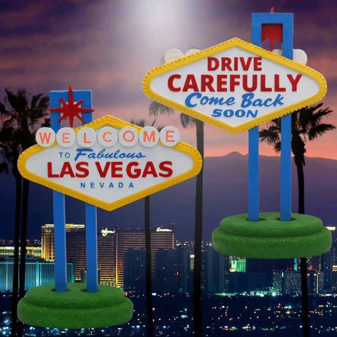 El emblemático cartel "Welcome To Fabulous Las Vegas" ya es un cabezudo. (Salón de la Fama y ...