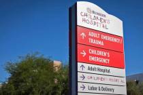 El letrero del Sunrise Children's Hospital se ve el viernes 21 de octubre de 2022, en Las Vegas ...
