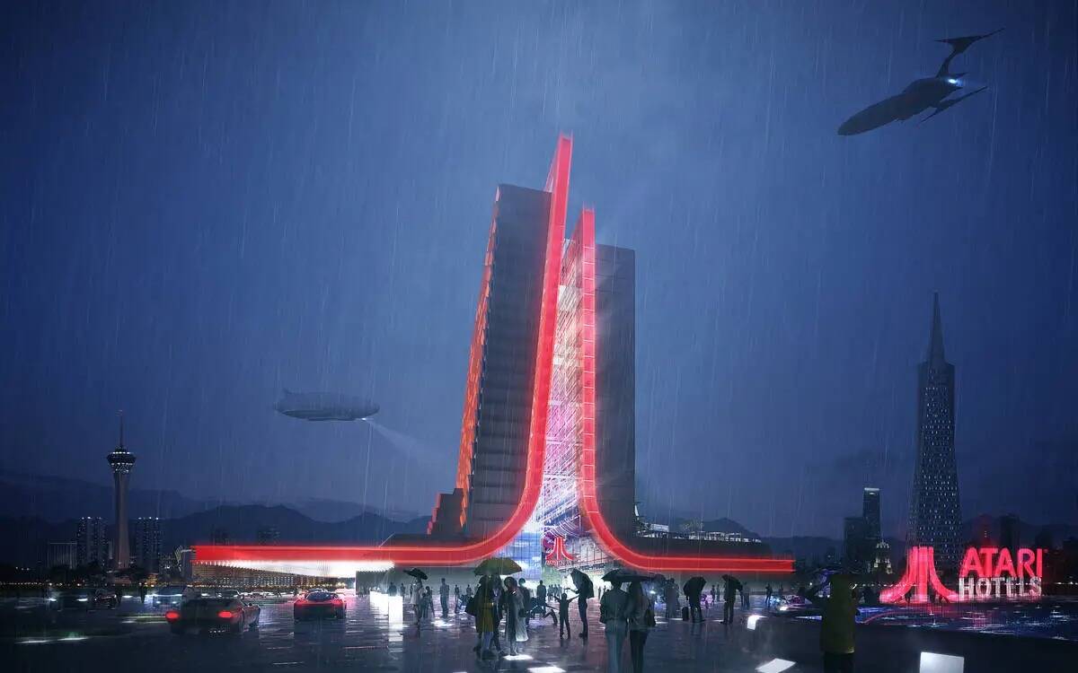 Render de los hoteles Atari diseñados por Gensler (Atari Hotels)