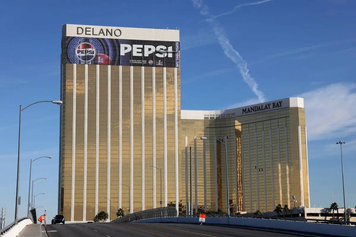 Un anuncio de Pepsi se ve en el Delano Las Vegas, cerca del Allegiant Stadium, el miércoles 10 ...