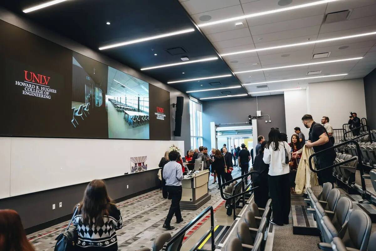 Un aula en el Edificio de Ingeniería Avanzada de la UNLV, en el campus de la UNLV, el viernes ...