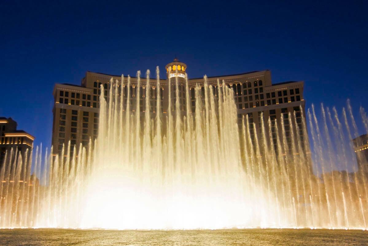 Espectáculo de las fuentes del Bellagio en el Strip de Las Vegas. (Las Vegas Review-Journal)