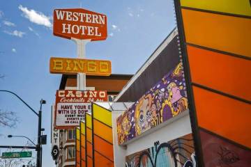 El antiguo Western Hotel en el 899 East Fremont St. en el centro de Las Vegas, propiedad de Ton ...