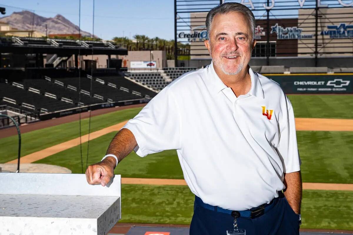 El presidente de Las Vegas Aviators, Don Logan, posa para un retrato en Las Vegas Ballpark, en ...