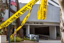 El Frank and Estella Beam Hall visto después del tiroteo en el campus de la UNLV, el jueves 7 ...