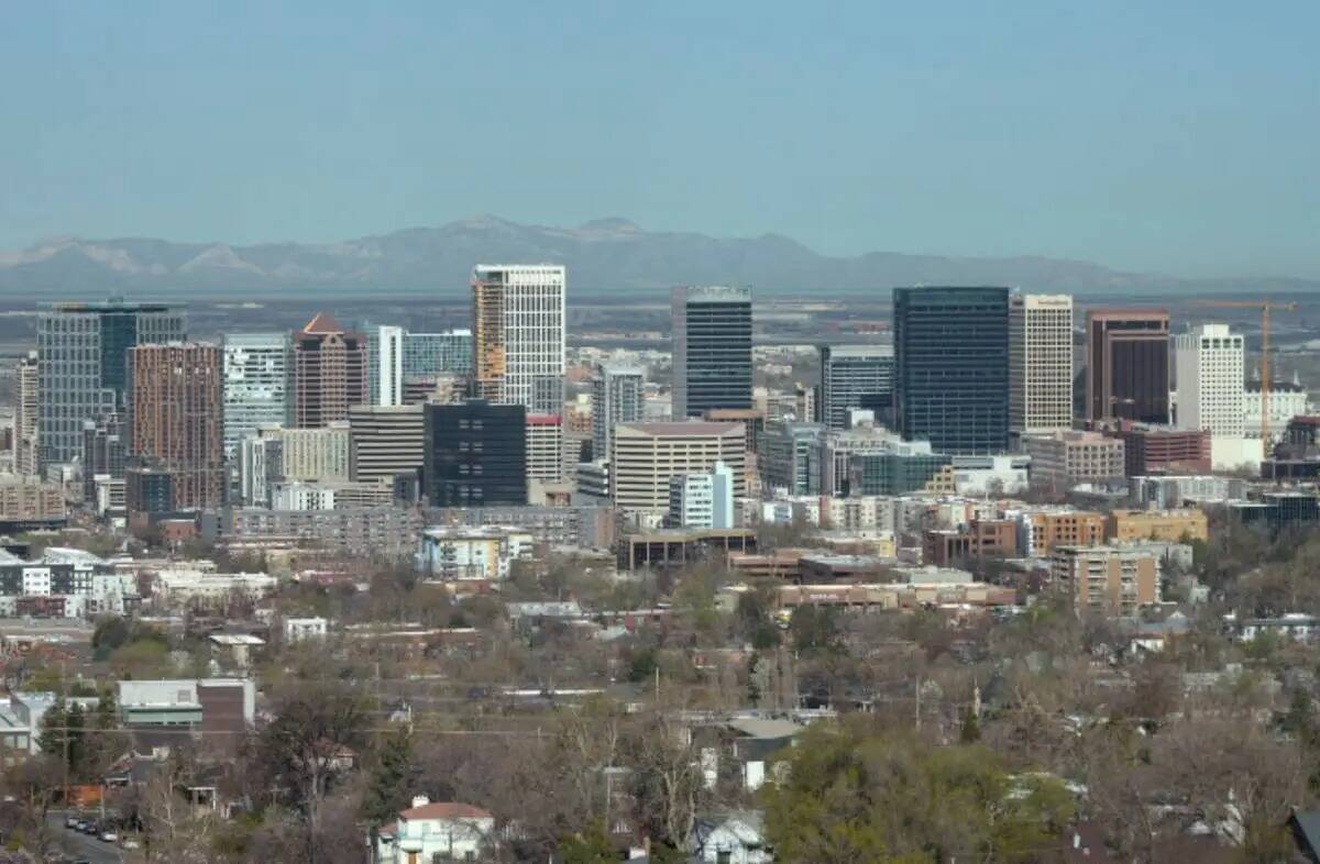 El centro de Salt Lake City aparece el miércoles 10 de abril de 2024. (AP Photo/Rick Bowmer)
