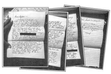 Estas son fotocopias sin fecha de una carta escrita por Katherine Houston a su hijo Dylan Houst ...